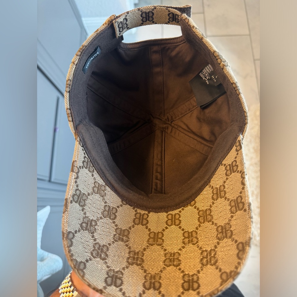 Gucci x Balenciaga The Hacker Project BB Monogram baseball cap.